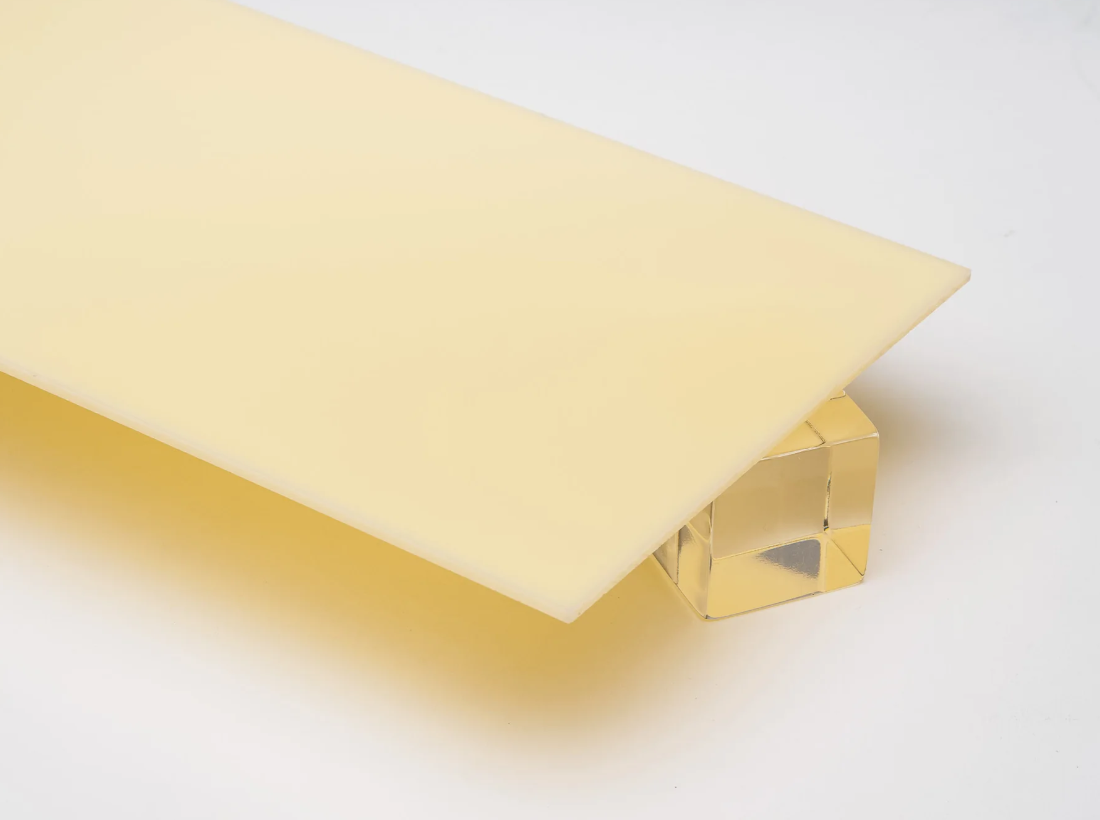 1/8" Cream Ivory Solid Color Acrylic Plexiglass Sheet - 12x12 Inch Nominal Size for Crafts, DIY, and Art Projects Solid Acrylic Panel with Versatile Applications
