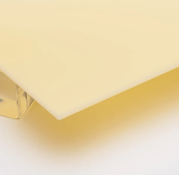 1/8" Cream Ivory Solid Color Acrylic Plexiglass Sheet - 12x12 Inch Nominal Size for Crafts, DIY, and Art Projects Solid Acrylic Panel with Versatile Applications