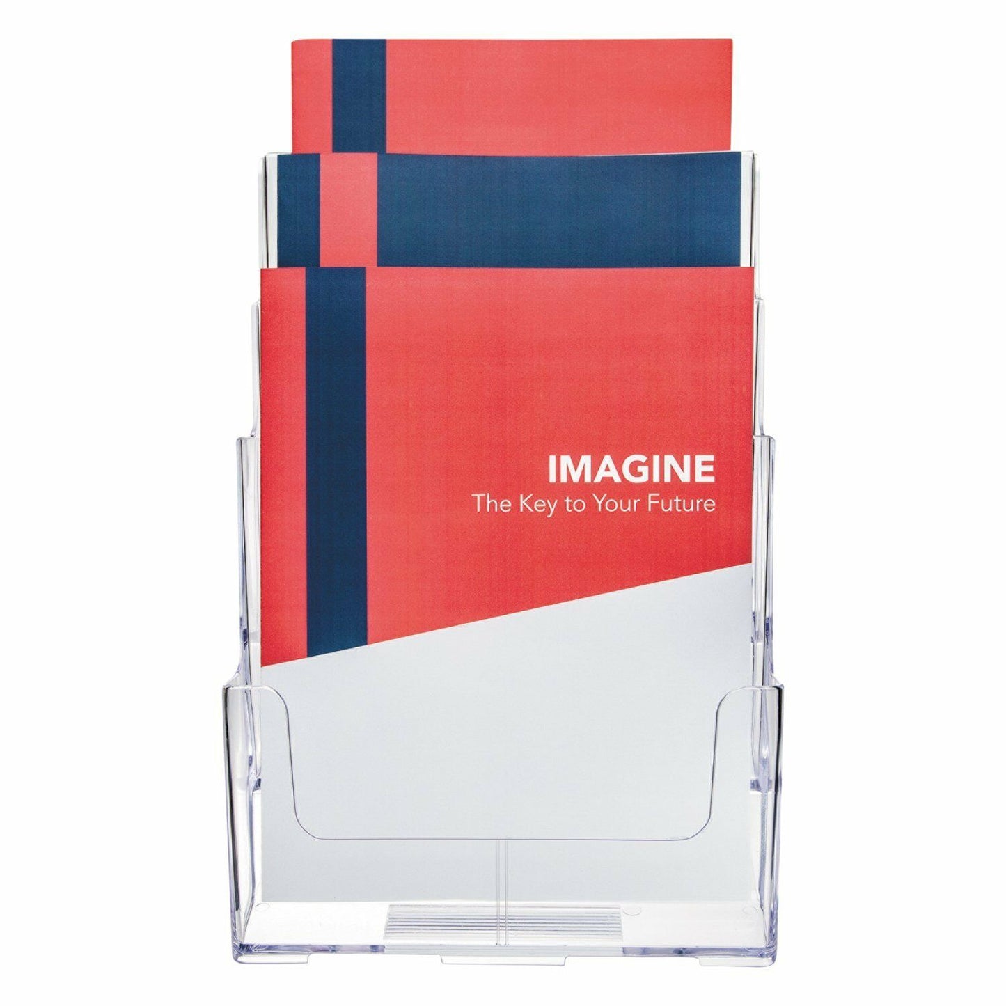 3-Tier Brochure Holder Magazine Literature Holder Clear 8.5"x11" with Divider