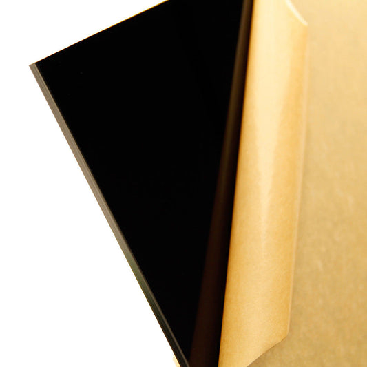 1/8" (3 mm) Black Cast Acrylic 12" x 12" Plexiglass Sheet Opaque Glossy Acrylic