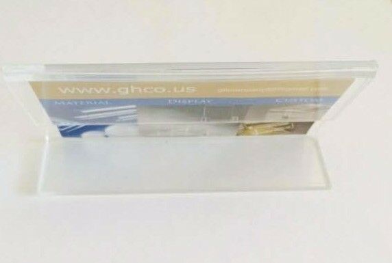 4"x2" Business Card Clear Acrylic Sign Holder Slant Back Display