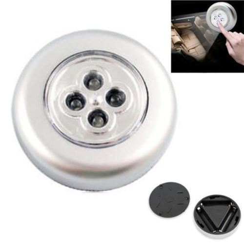 5 Pack Stick-on Push Light 4 LED Battery-powered Night Light (Silver)