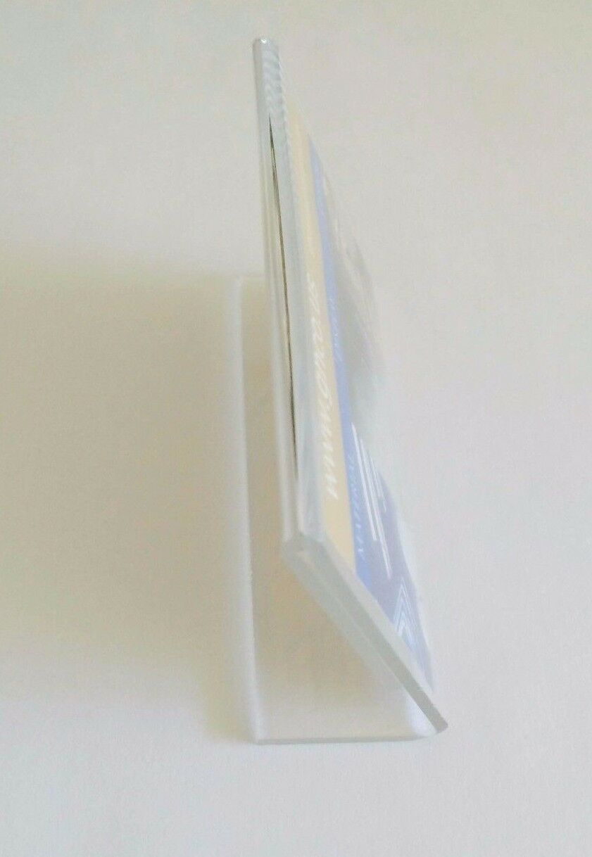 4"x2" Business Card Clear Acrylic Sign Holder Slant Back Display