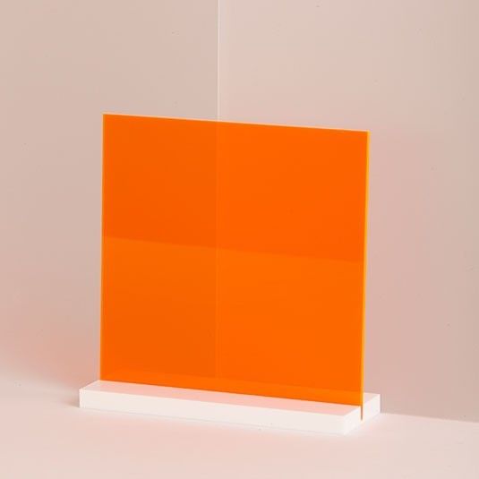 1/8 (3mm) Neon Orange 12 x 12 Fluorescent Acrylic Plexiglass Sheet – AZM  Displays