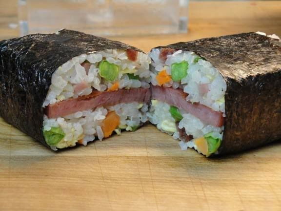 Purple Octagon Rod Handle Single Acrylic Press Spam Musubi Non Stick Sushi Maker