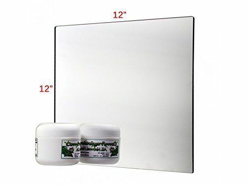 1/8" (3mm) Mirror Acrylic Plexiglass Plastic Sheet 12" x 12" Grey Backing