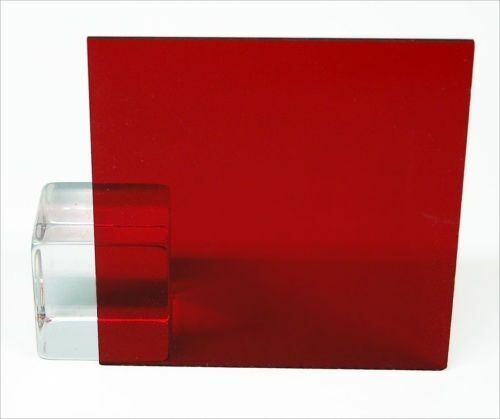 1/4" Translucent Dark Red Acrylic Plexiglass Sheet 12" x 12" Cast Acrylic