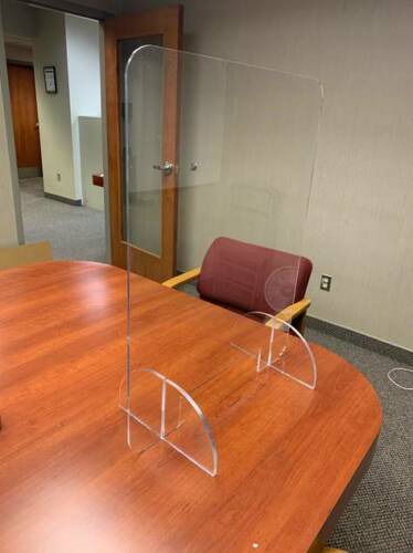 Clear Plexiglass Sneeze Guard 16"W x 30"H Germ Shield For Protection Free Standing Desktop