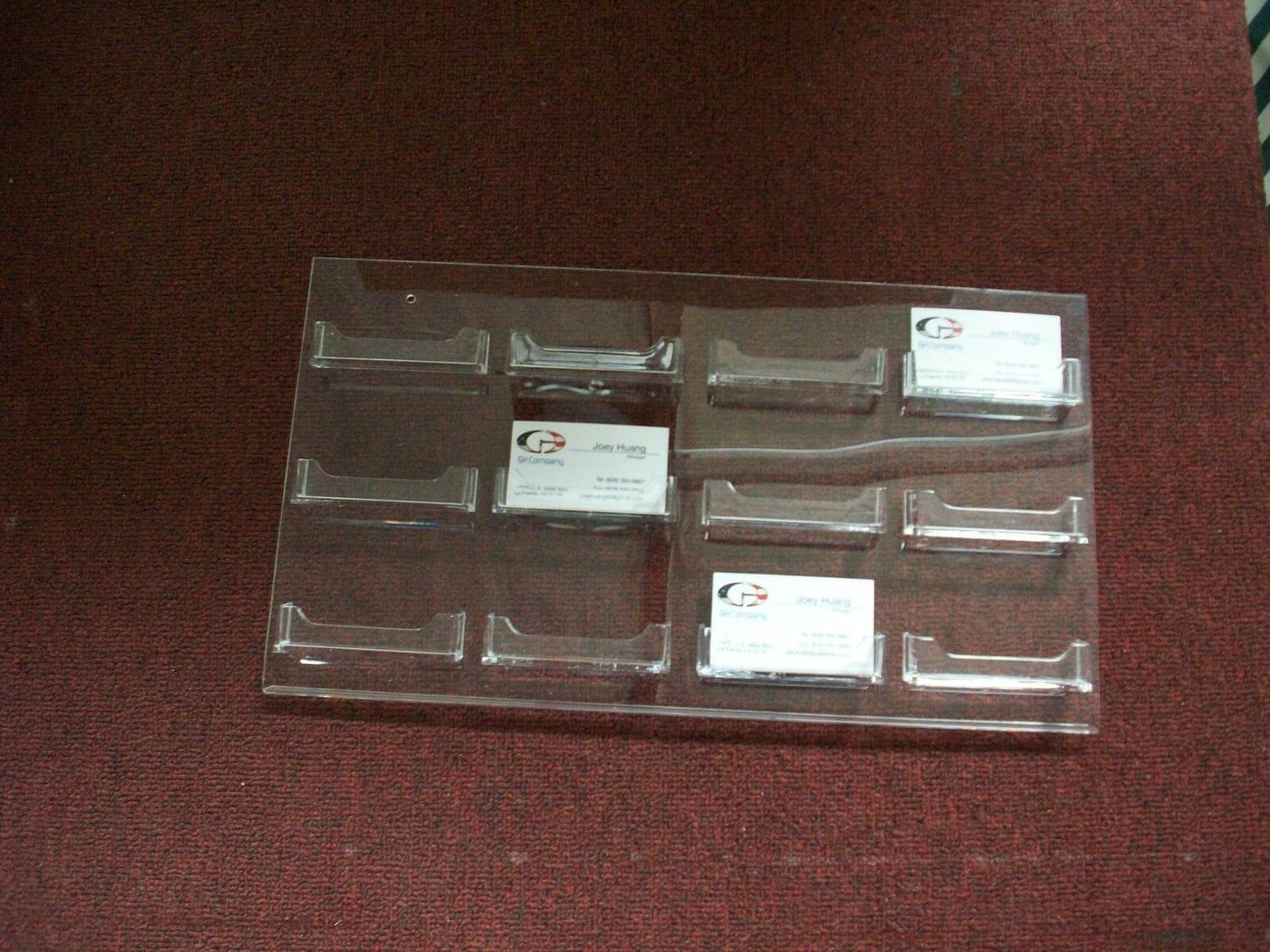 12-pack Acrylic Business Card Holder Display Wall Mount