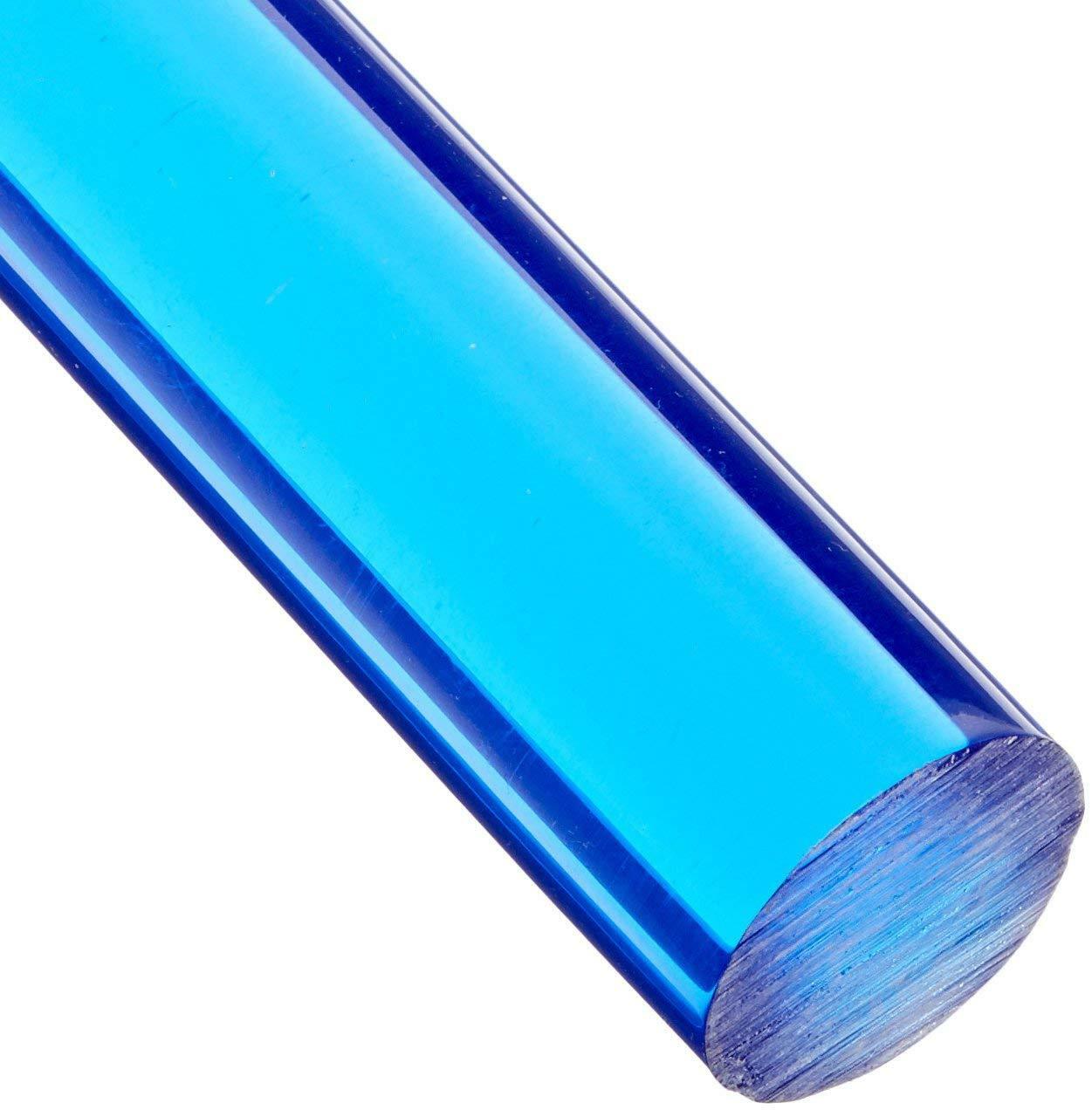 Translucent Blue Acrylic Round Rods 3/4" (0.75") Diameter, 12" Length AZM