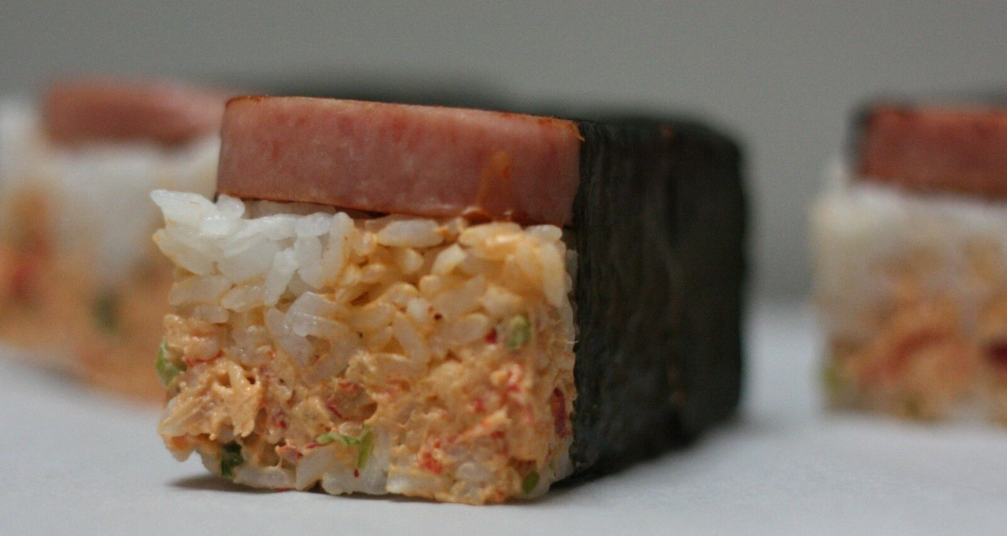 Gold Round Rod Handle w/ White Press Single Acrylic Spam Musubi Sushi Maker
