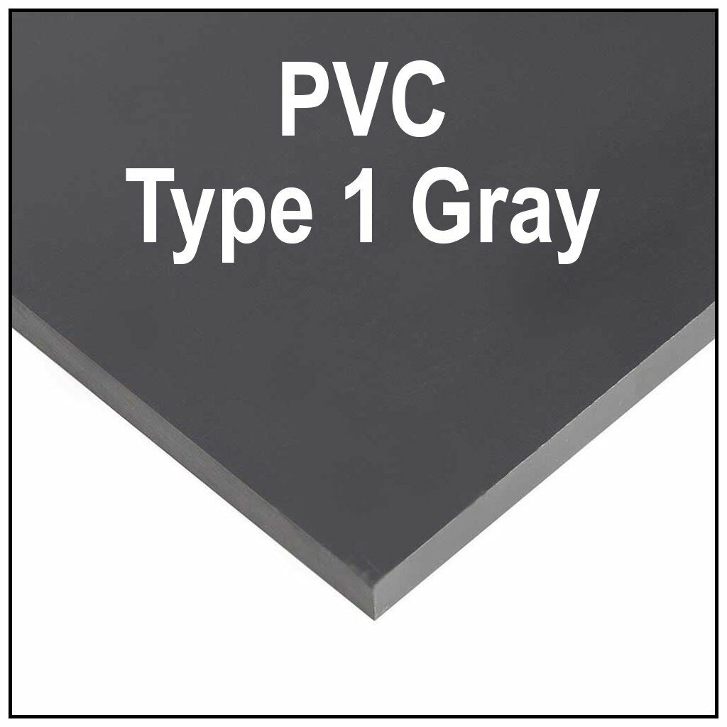 1/4" 6mm Gray Polycarbonate PVC Type 1 Sheet 12x12" AZM Clearance