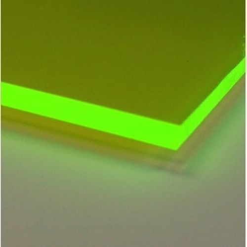 1/8" (3mm) Green Fluorescent Acrylic 24 x 12"  Plexiglass Sheet AZM