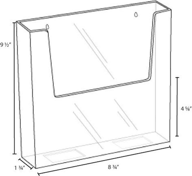 Wall Mount Sign Brochure Holder 8.5x11" Clear Plastic Top Quality