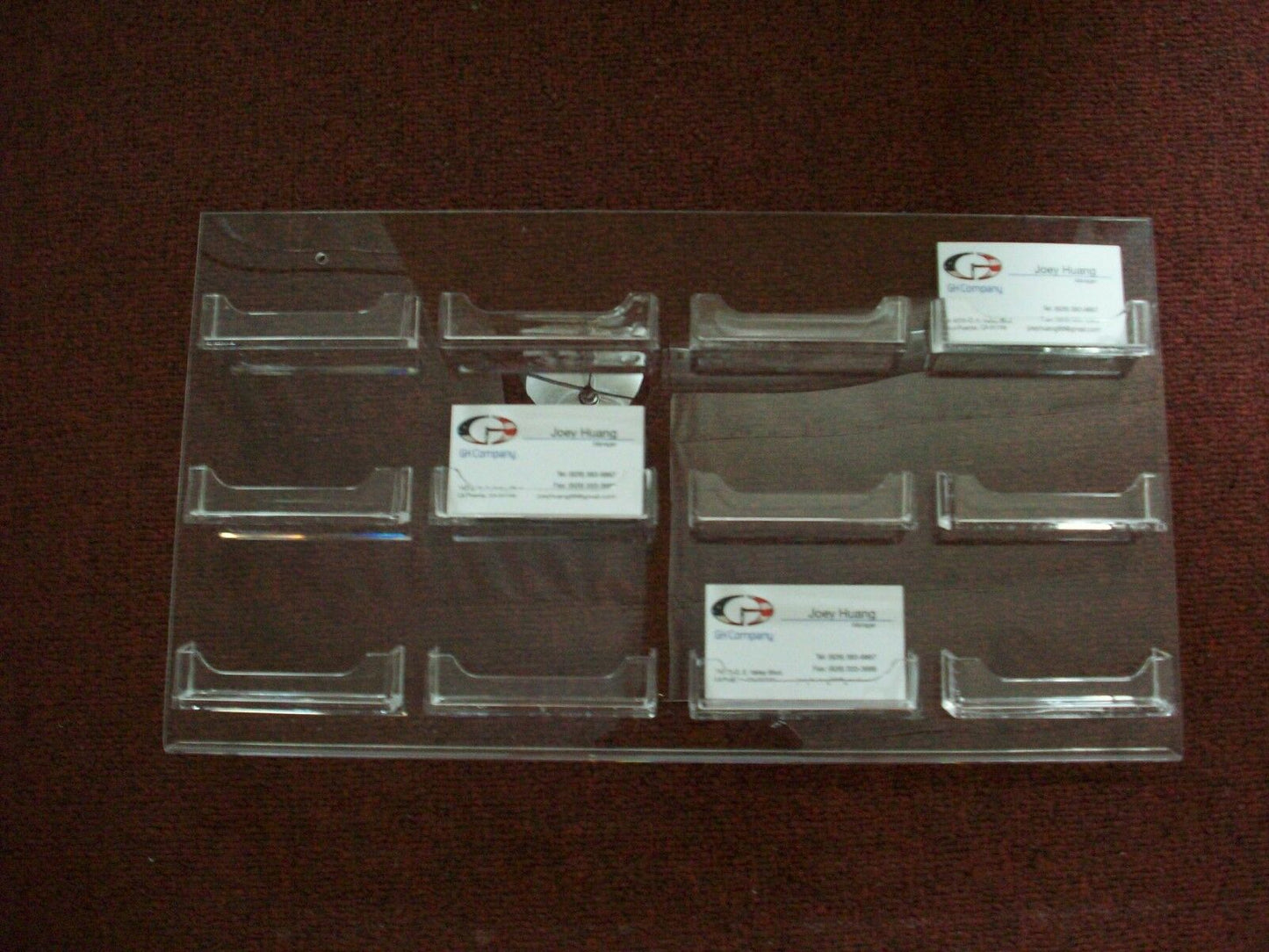 12-pack Acrylic Business Card Holder Display Wall Mount