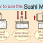 Silver Round Rod Handle w/ White Press Single Acrylic Spam Musubi Sushi Maker