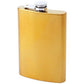 8 oz Gold Flask Custom Engrave Gift Stainless Steel Hip Pocket Screw Cap Liquor