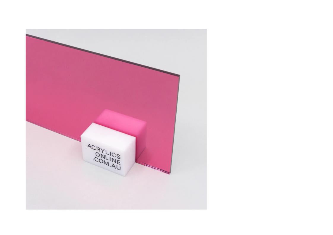 1/8 (0.118) Pink Neon Fluorescent Acrylic Plexiglass Sheet 12x12 Cast  3mm Thick Nominal Size AZM